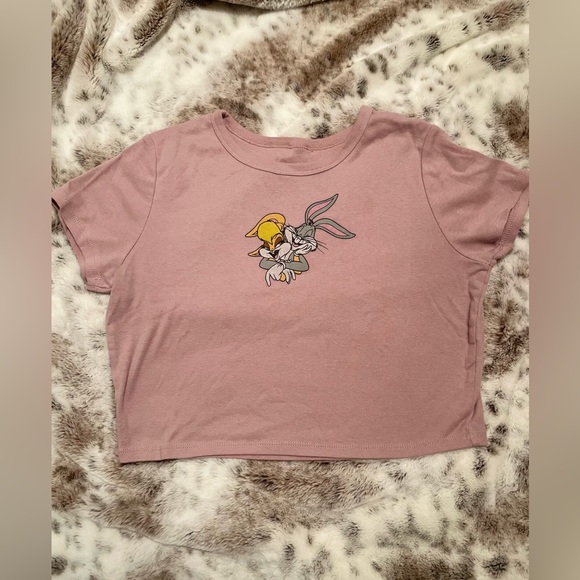 Pink Looney Tunes Crop Top - Picture 1 of 4